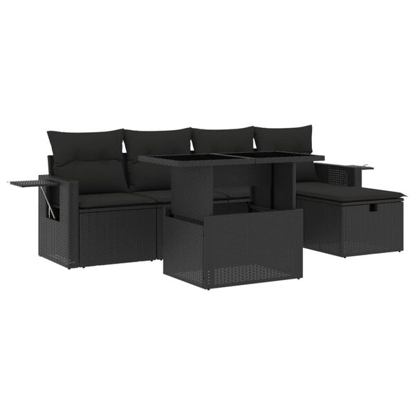 vidaXL Garden Sofa Set Black
