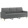 vidaXL Sofa Set Dark Grey Fabric (100% polyester), metal, textilene, plywood