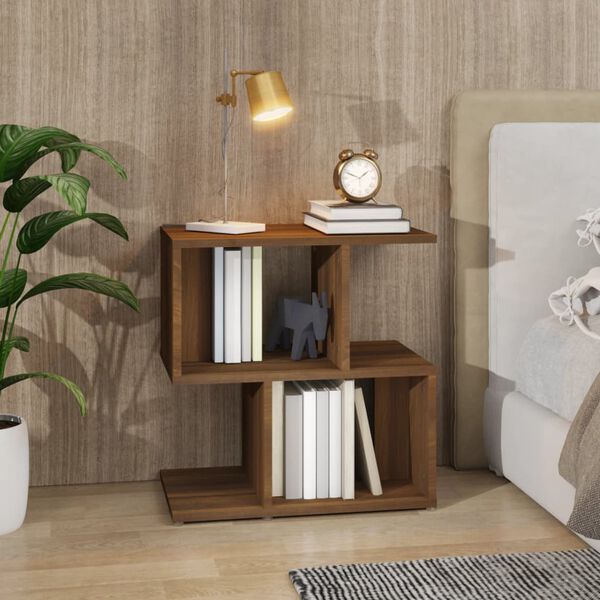 vidaXL Bedside Cabinet Brown oak Engineered wood Medium Bedside Cabinet