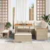 vidaXL Garden Sofa Set with Cushion 8 pcs Beige Poly rattan