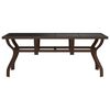 vidaXL Garden Table Brown and Black Powder-Coated Steel, Tempered Glass