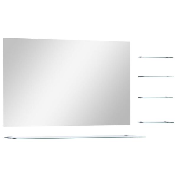 vidaXL Wall Mirror Silver Tempered Glass 39.4 x 23.6 in Wall Mirror