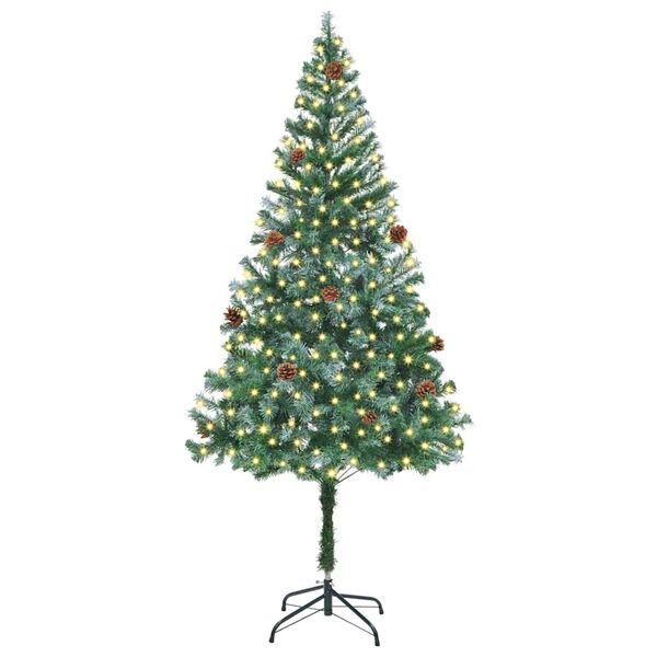 vidaXL Artificial Christmas Tree Green 70.87 in PVC and Steel