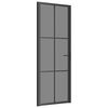 vidaXL Interior Door 29.9"x79.3" Black ESG Glass and Aluminum