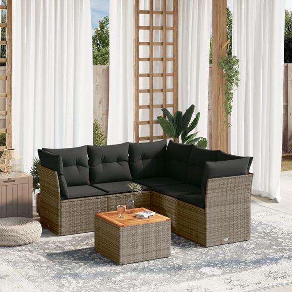 vidaXL Garden Sofa Set Grey and Brown