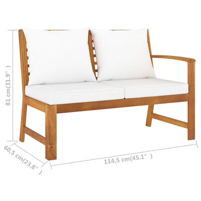 vidaXL 9 Piece Patio Lounge Set with Cushion Cream Solid Acacia Wood