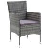 vidaXL Garden Dining Set with Cushion 7 pcs Grey Poly Rattan