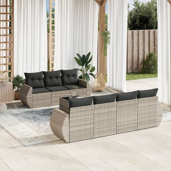 vidaXL Garden Sofa Set Light Grey, Dark Grey