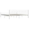 vidaXL Bed Frame White Metal, Plywood Super King Classic/Traditional