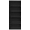 vidaXL Book Cabinet Black Oak 80x30x189 cm Engineered Wood