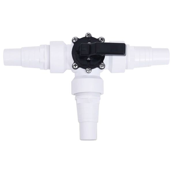 vidaXL 3-way Ball Valve White and Black Plastic 3-Way Ball Valve Other