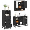 vidaXL Bathroom Furniture Set Black Engineered wood, metal, glass Standard