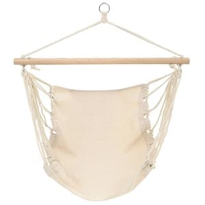vidaXL Hammock Chair Cream Cotton, Polyester, Wood One Size Foldable