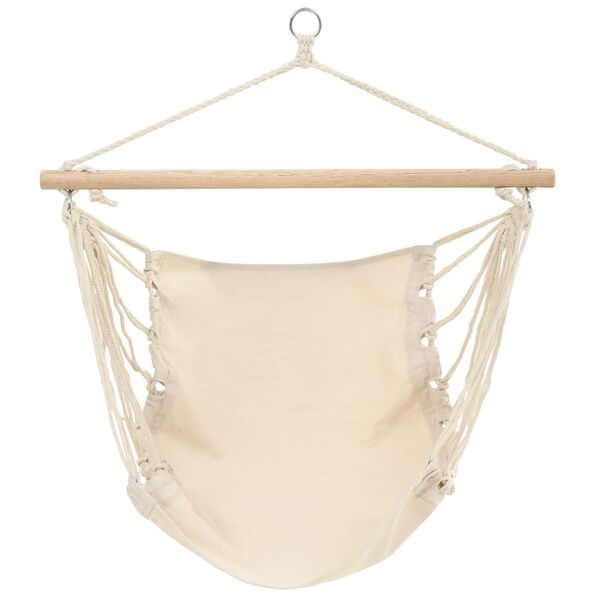 vidaXL Hammock Chair Cream Cotton, Polyester, Wood One Size Foldable