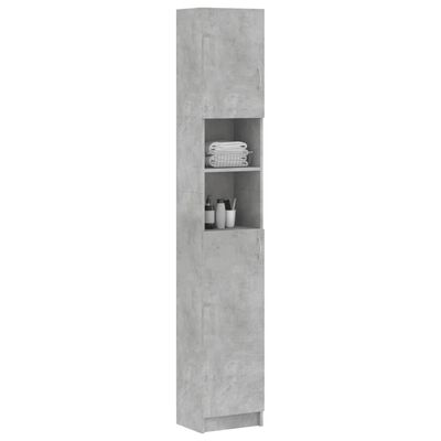 vidaXL Bathroom Cabinet Concrete Gray 12.6"x10"x74.8" Chipboard
