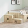 vidaXL Storage Cabinet 2 pcs Sonoma Oak 50.00 x 16.14 x 15.75 in
