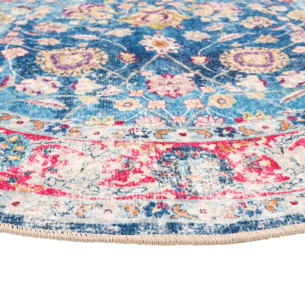 vidaXL Rug Multicolor Polyester Decorative, Floor Carpet Rug Round