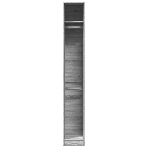 vidaXL Wardrobe Grey Sonoma Engineered wood Compact Wardrobe