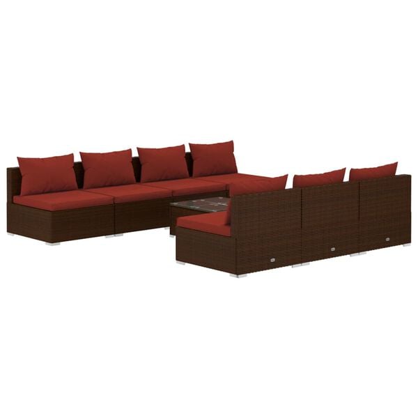 vidaXL Garden Lounge Set Brown, Cinnamon red