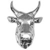 vidaXL Cow Head Decoration Wall-Mounted Aluminum Silver