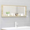vidaXL Mirror White and Sonoma Oak Engineered wood, acrylic Wall mounting