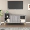vidaXL TV Cabinet Grey Sonoma Engineered Wood, Solid Eucalyptus Wood