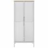 vidaXL Wardrobe White Solid pine wood with wax finish, engineered wood