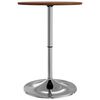 vidaXL Bar Table Dark Brown Solid Oak Wood, Chromed Steel Tall, Compact