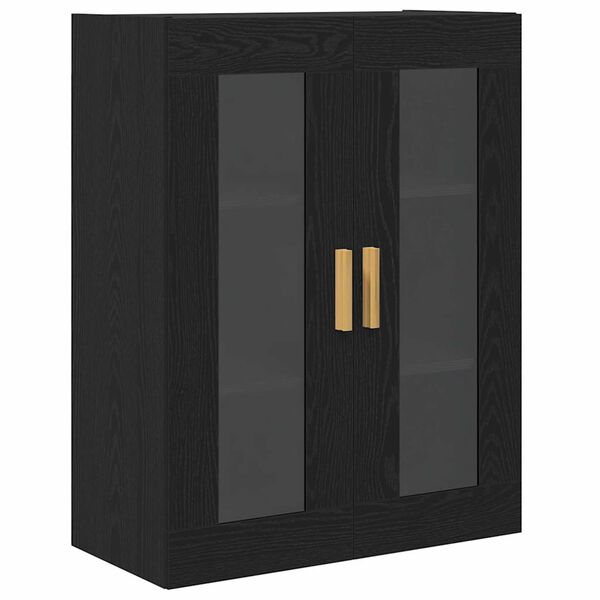 vidaXL Wall Cabinet Black Oak 27.36 x 13.39 x 35.43 in Engineered Wood