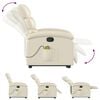 vidaXL Stand Up Massage Recliner Chair Cream Faux leather Standard