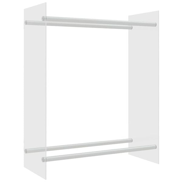 vidaXL Firewood Rack Transparent 31.5x13.8x39.4" Tempered Glass