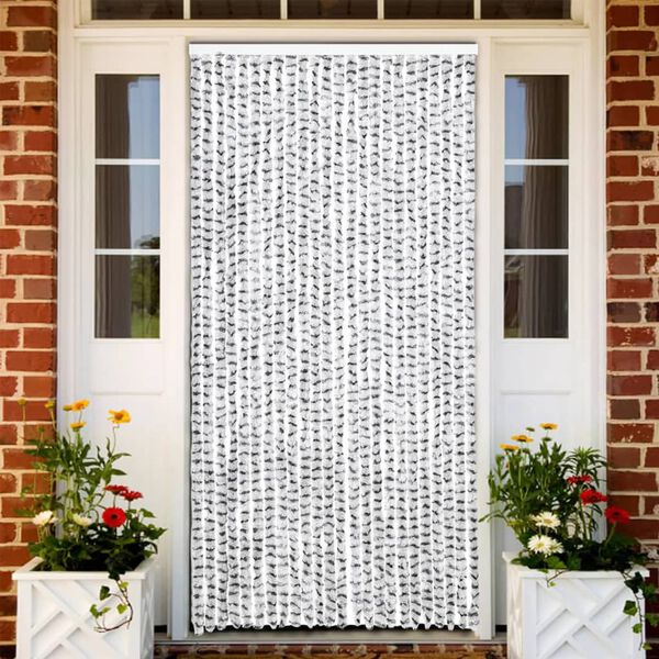 vidaXL Insect Curtain Light and Dark Grey 39.4x86.6" Chenille