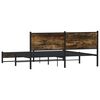 vidaXL Bed Frame Smoked Oak Steel, Engineered Wood Super King Bed Frame