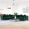 vidaXL Sofa Set Dark Green Velvet (100% polyester), plywood, solid wood