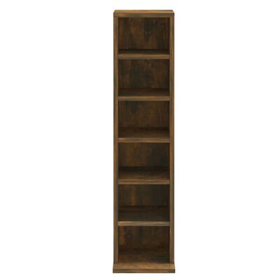 vidaXL CD Cabinet Smoked Oak 8.3"x7.9"x34.6" Engineered Wood