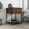 vidaXL Bedside Table Brown Oak Engineered wood 17.3 x 17.7 x 22.8 in
