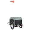 vidaXL Pet Bike Trailer Gray and Black Oxford Fabric, Iron, PVC