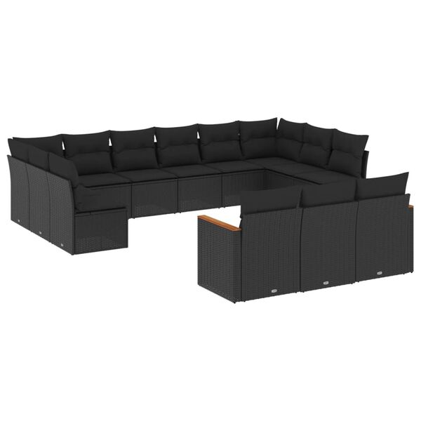 vidaXL Garden Sofa Set Black