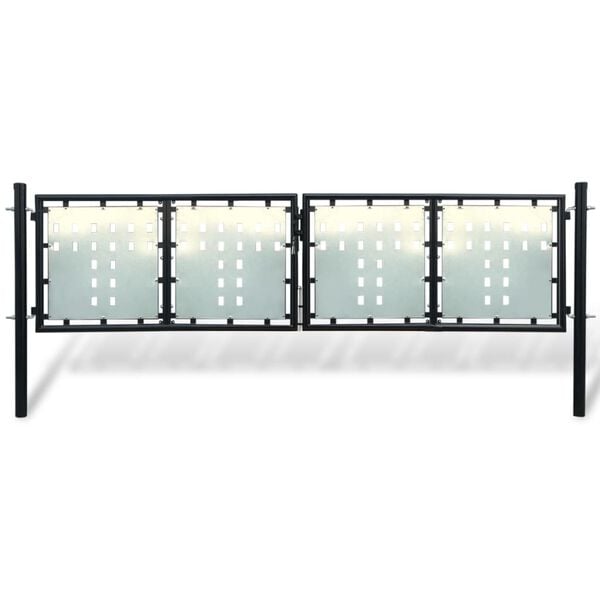 vidaXL Black Single Door Fence Gate 118.1x39.4"