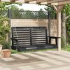 vidaXL Garden Swing Bench Black Solid fir wood and galvanized iron