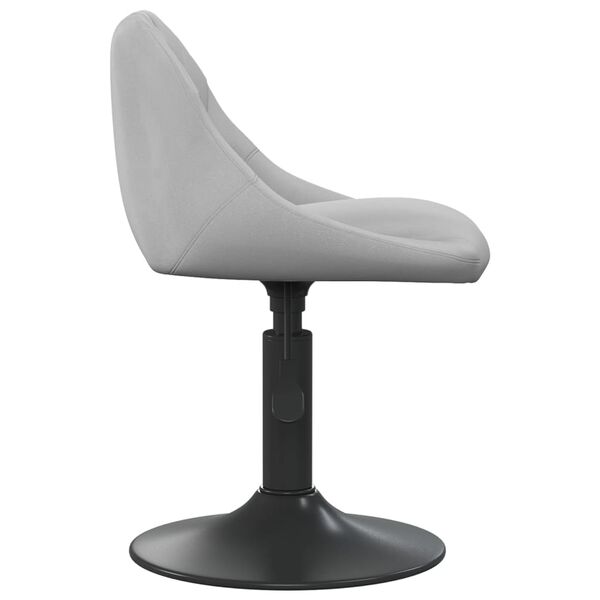 vidaXL Bar Stool Light grey Velvet (100% polyester), steel Medium Swivel