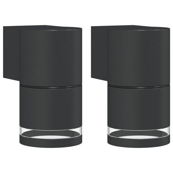 vidaXL Outdoor Wall Light Set of 2 Black