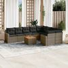 vidaXL Garden Sofa Set Grey PE rattan Large Modular Garden Sofa Set