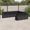 vidaXL Outdoor Sofa Set Black PE rattan Large Modular