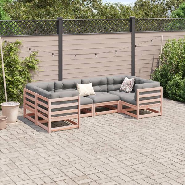 vidaXL Garden Sofa Set Reddish-brown and Grey