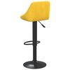 vidaXL Bar Stool Set of 2 Mustard Yellow Velvet, Steel Adjustable