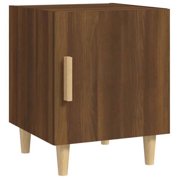 vidaXL Bedside Cabinet Set of 2 Brown oak Engineered wood Standard