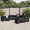vidaXL Patio Sofa Set Black PE rattan, Powder-coated steel 10-piece set