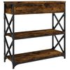 vidaXL Console Table Smoked oak Engineered wood, Metal