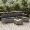 vidaXL Garden Lounge Set Grey PE rattan, powder-coated steel, polyester, PVC